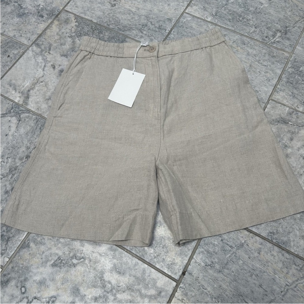 COS Light Beige Linen Shorts